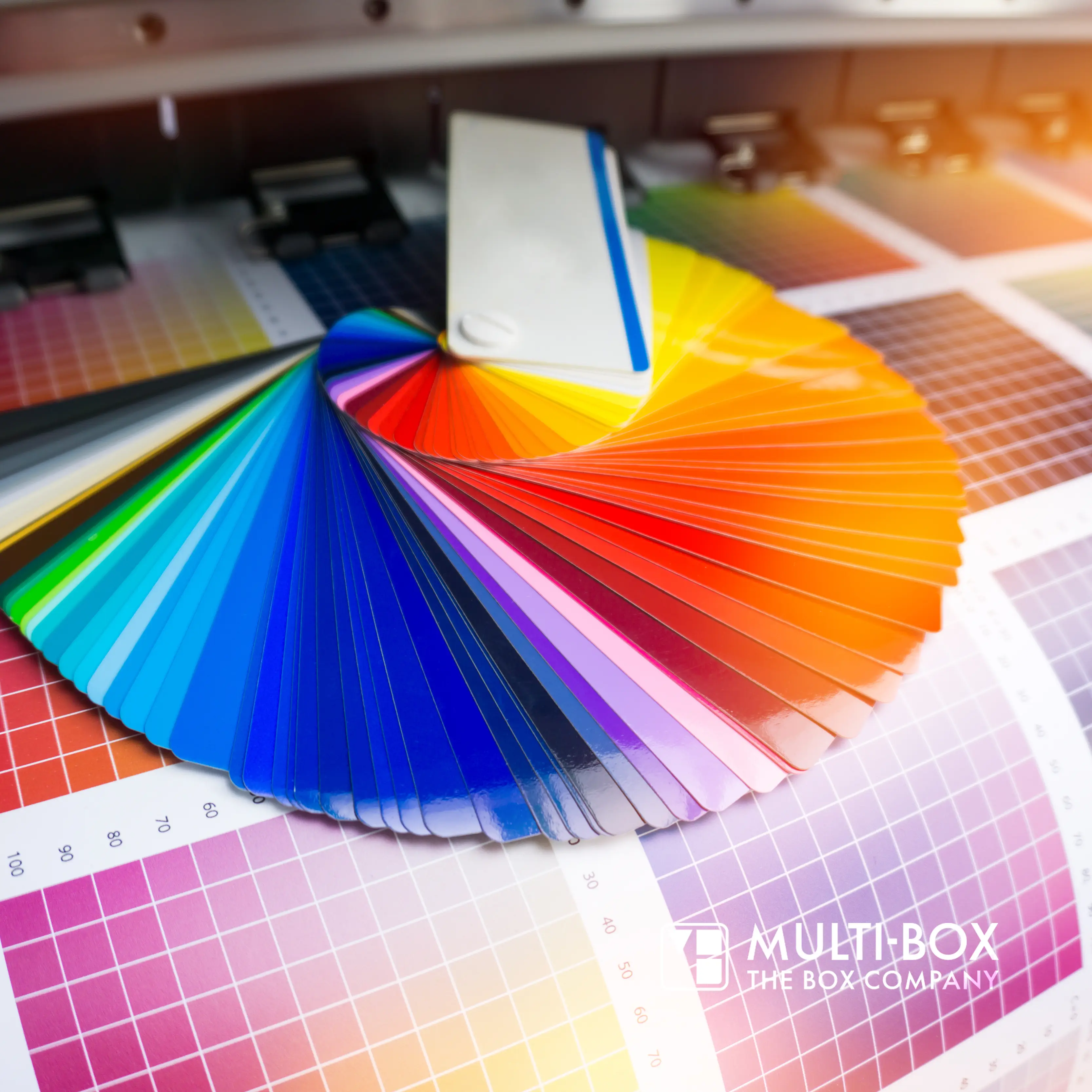 A RAL color chart with many color samples used for selecting colors for design and printing.